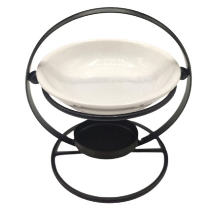 Keramická Aroma Lampa s Kovovým Kruhom