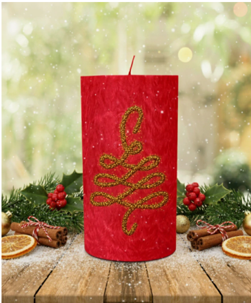 Vianočná energetická sviečka - červená
