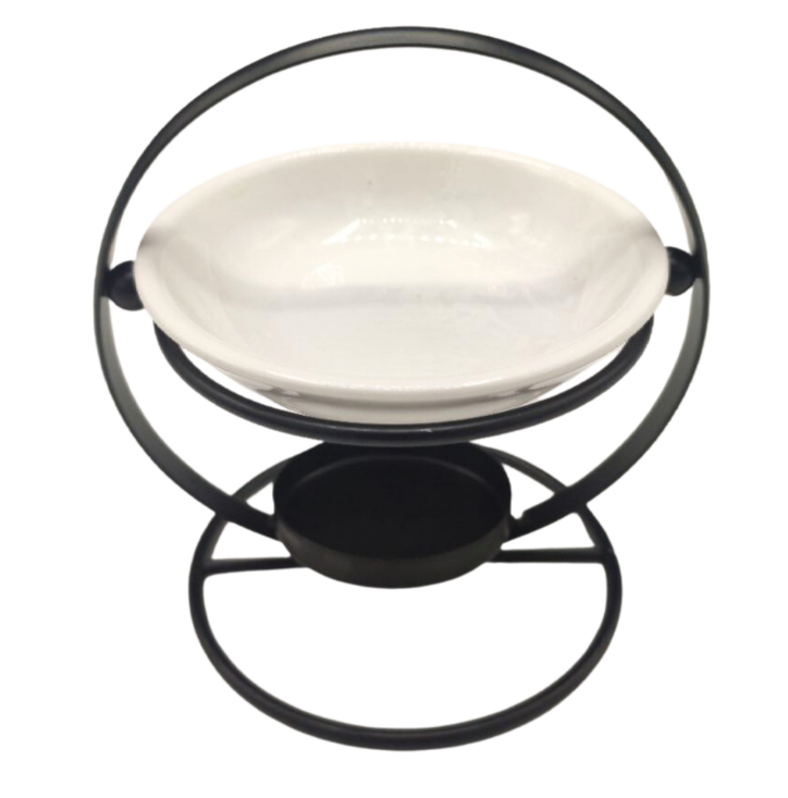 Keramická Aroma Lampa s Kovovým Kruhom