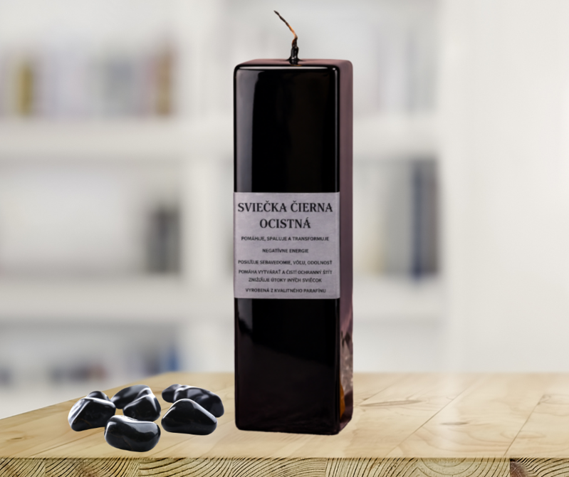 Očistná sviečka - čierna (parafín)